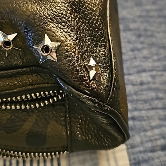 Ash Frankie studded leather crossbody in dark green camo - Picture 5 of 6